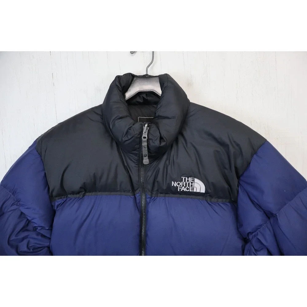 Vintage The North Face Nuptse 700 Puffer Jacket Mens L Navy Blue Black Down Fill - Picture 3 of 11